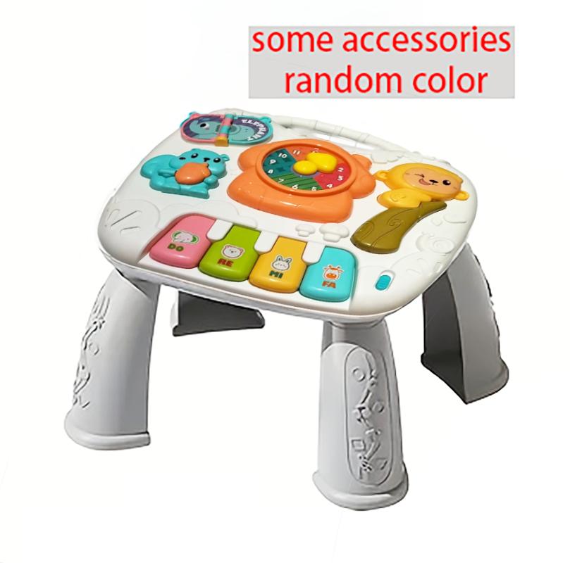 Baby Musical Activity Table Toy Early Educational Learning Piano Keyboard Steering Wheel Light Sound Infant Toddler Center