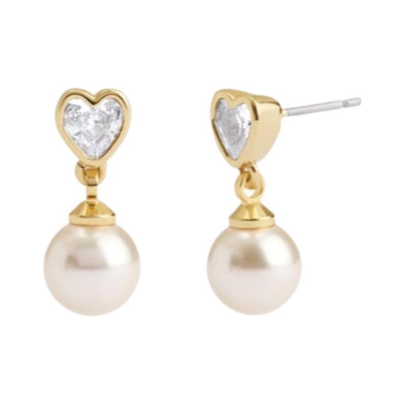 COACH Original Design Artificial Pearl Earrings Women s White