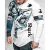 Shark Pattern Men Fashion T-shirts Spring Autumn Long Sleeve 3d Print Camo Style Street Hip Hop Man Tee 6XL Big Size Casual Tops