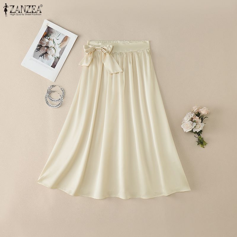 ZANZEA Lässige, elastische Taille, lockere lange Röcke für Damen