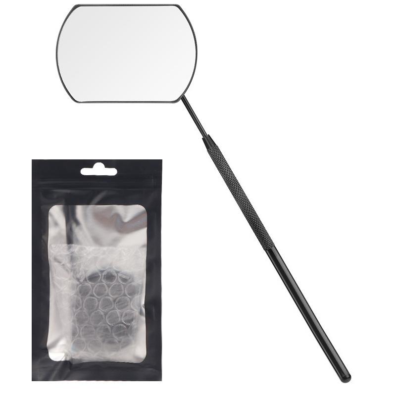 1Pc Handheld Square Eyelash Extension Inspection Mirror, Stainless Steel Eyelash Extension Auxiliary Tool