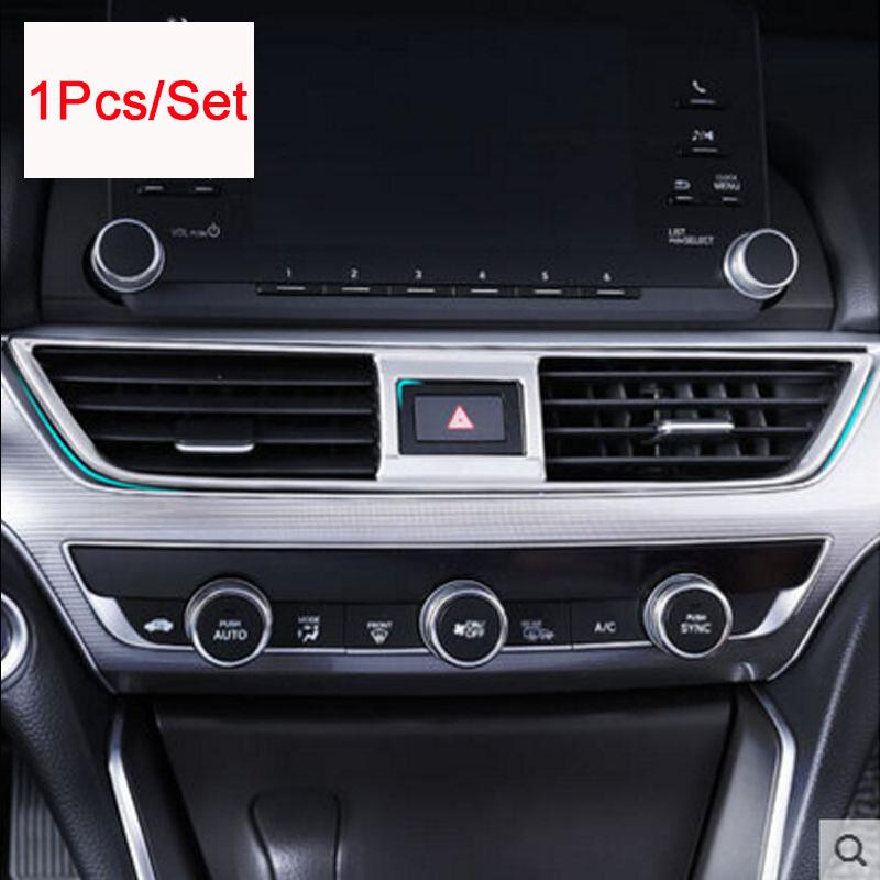 For Honda Accord 10th 2018  ABS Matte and Carbon Fibre Car Middle Air Outlet Decoration Cover Trim Car Styling Accessories