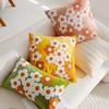 1pc, Daisy Floral Embroidered Throw Pillow Cover Cushion Pillow Case For Sofa Living Room, Home Decor Room Decor, Without Pillow Insert