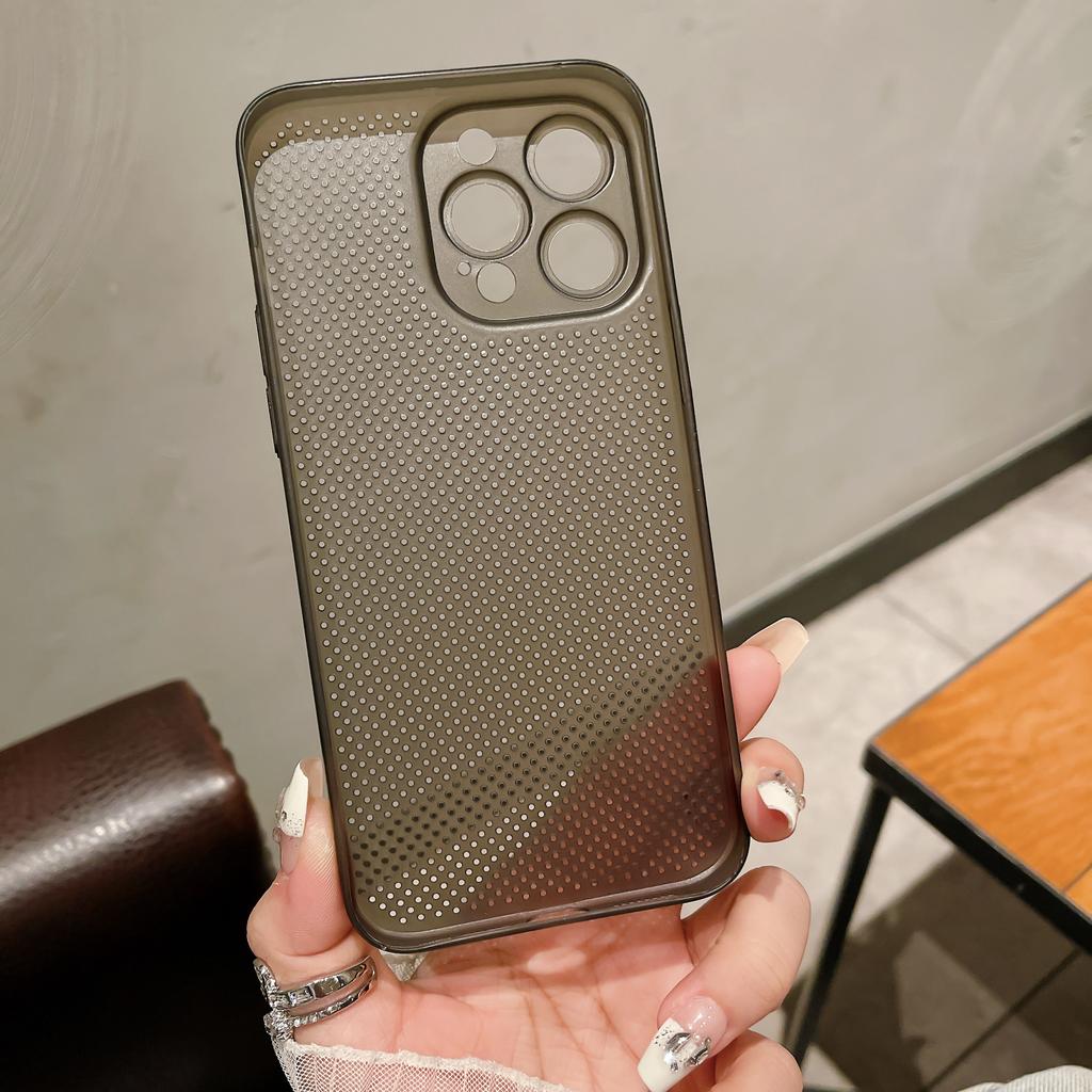 Luxusní prodyšné chladící pouzdro pro odvod tepla pro iPhone 15 14 13 12 11 Pro Max Mesh Hollow Ultra tenký obyčejný barevný kryt