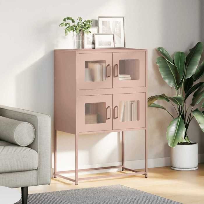 VidaXL Highboard Pink 68x39x107 Cm Steel 853345