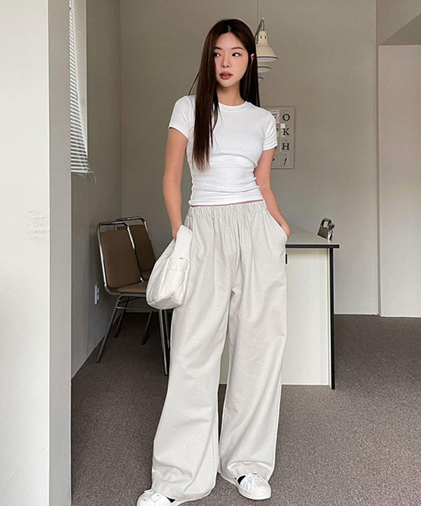 MUAHMUAH Wide Elastic Cotton Pants [2 Colors]