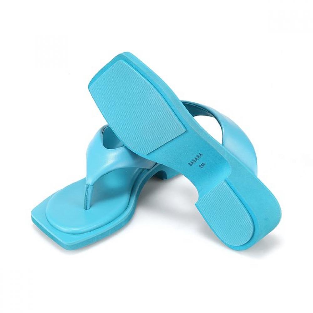 Barbara LeaTher Minimal One Color Point Signature The Flat 4cm Mule Bbj393