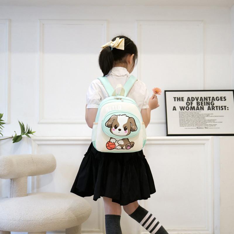 Adorable Cartoon Dog Patterned Kids Backpack Lightweight Breathable School Bag For Boys And Girls