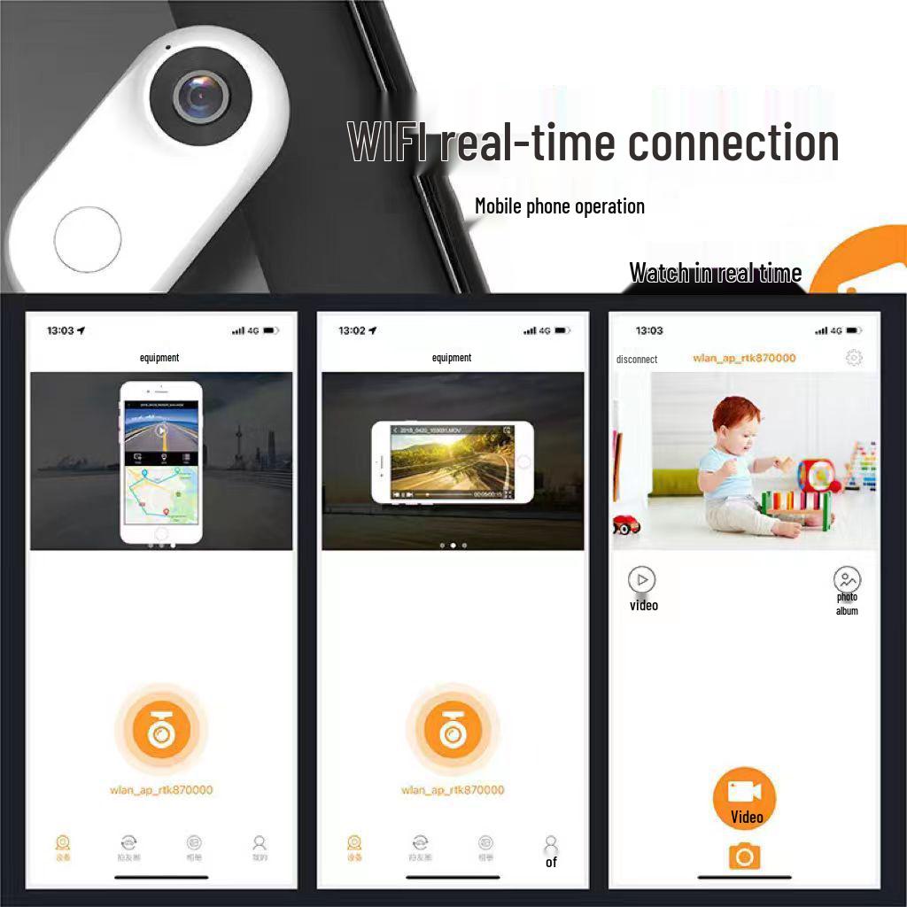 360° Magnetic Thumb Camera: Upgraded WiFi Sports, Pet, and Travel Recorder