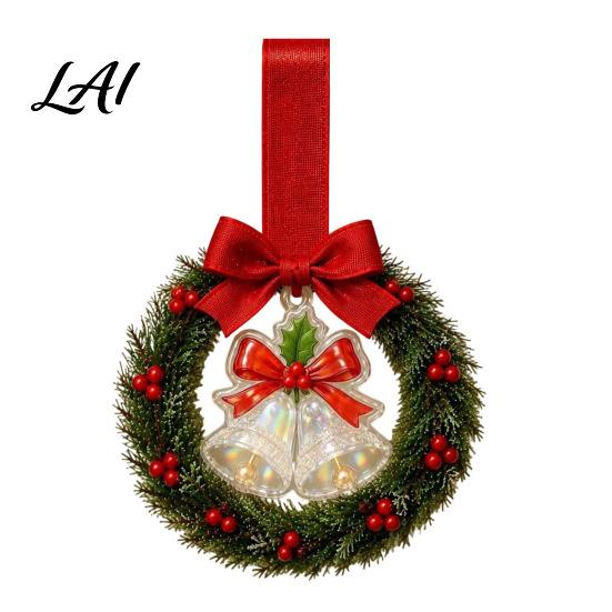 Versatile Seasonal Hanging Wreath Mini Christmas Door Handle Decoration Gingerbread/Angel/Bell/Snowman Artificial Pine Desktop Scenery with