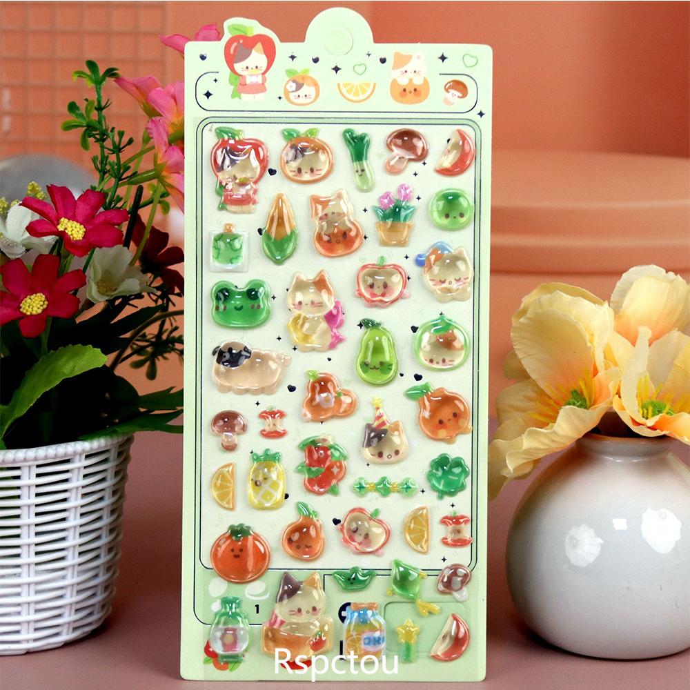 Cute Animal 3D Stickers Kawaii Cartoon Cat Bear Rabbit Sticker DIY Water Bottle Diary Phone Funny Decals Decor