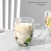 Creative Double-Layer Glass Cup with Real Dried Flowers for Milk or Coffee