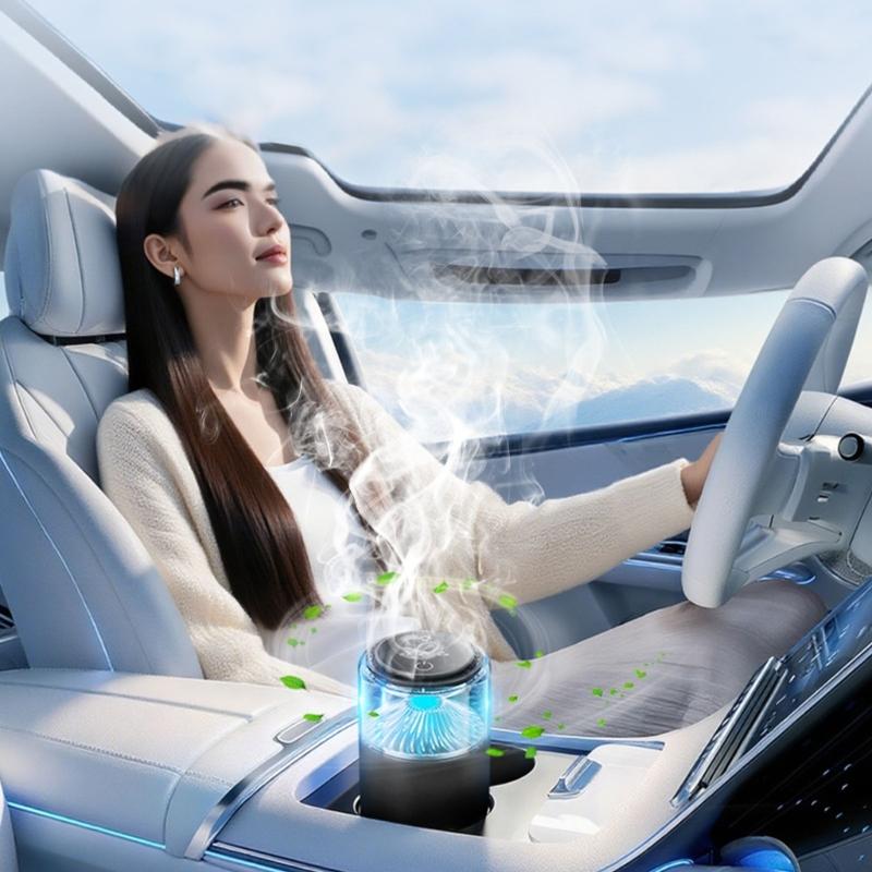 Car Air Freshener Diffuser Fragrances Car Air fresheners with Ambience Light Humidifier Essential Oil Diffuser