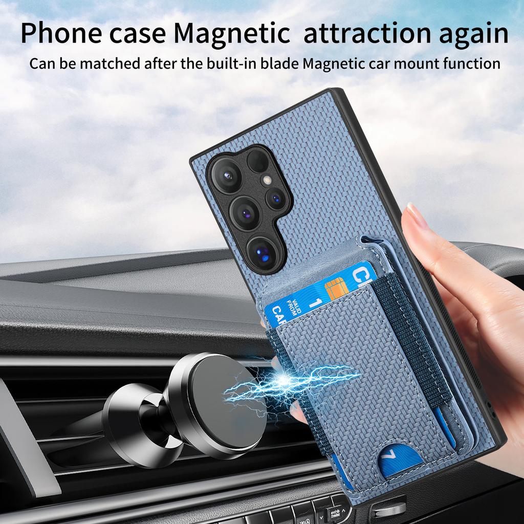 For Samsung Galaxy S25 Ultra Case with Card Holder Kickstand Leather Back Cover