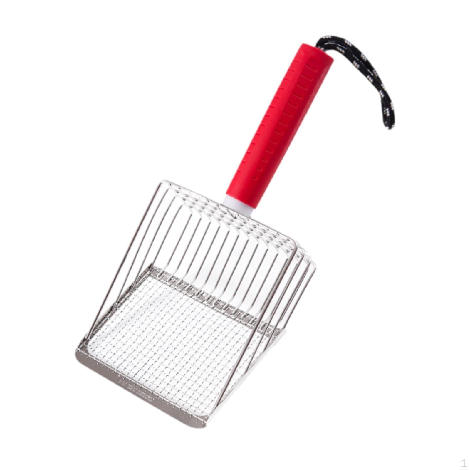 

Совок для просеивания кошачьего туалета с удобной ручкой, резиновый металлический совок для котенка красный