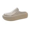 Damskie oryginalne skórzane grube podeszwy kapcie damskie Retro szpilki muły drewniaki platformy buty matka sandały Zapatos De Mujer