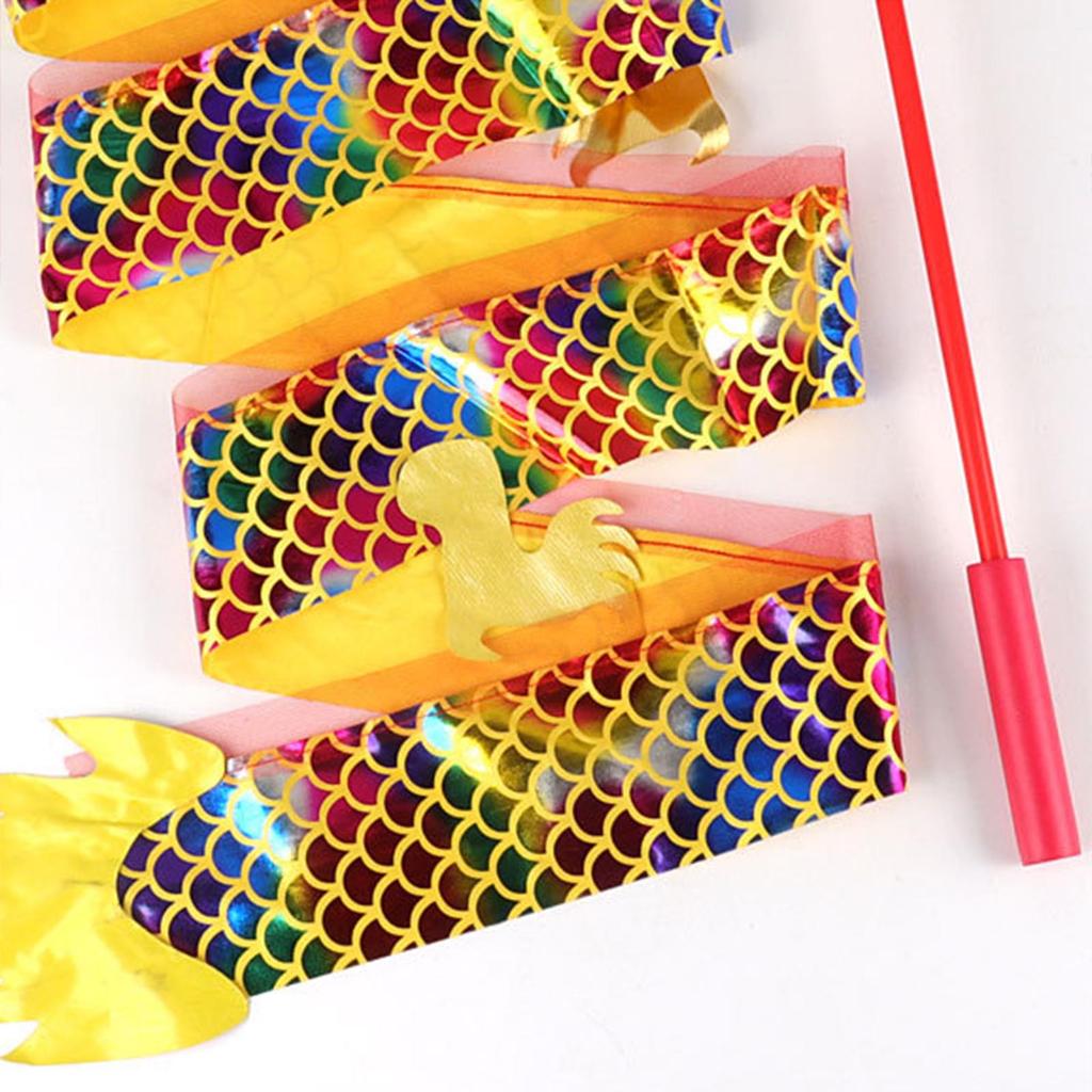 Cinta de danza del dragón de dibujos animados, serpentina para actividades al aire libre, espectáculos de dragones, utilería para festividades del Año Nuevo chino