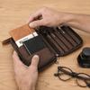 5 Slots Pen Case Genuine Leather Pen Bag School Supplies Stationery Case  Travel