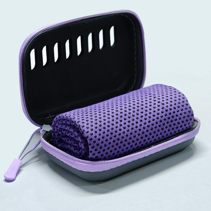 

1 шт. Спортивний рушник, чутливий до холоду, швидковисихаючий, з коробкою для зберігання - легкий, портативний і придатний для машинного прання, підходить для кемпінгу