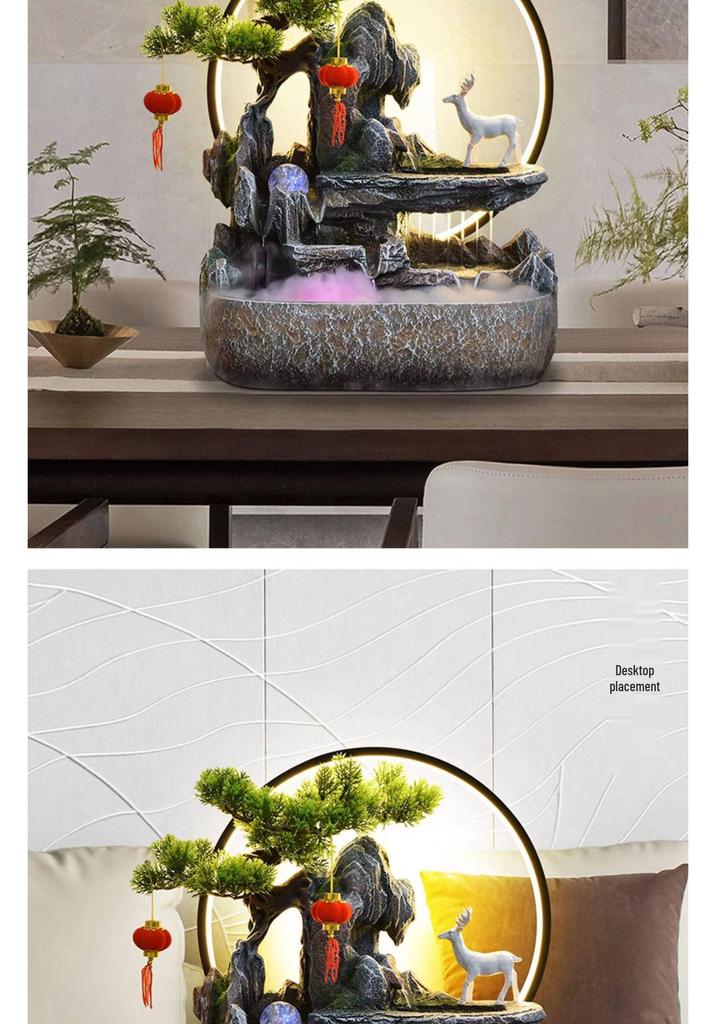 Feng Shui Water Feature: Circulating Fountain for Wealth Attraction and Landscaping – Perfect for Living Rooms, Offices, or Housewarmings
