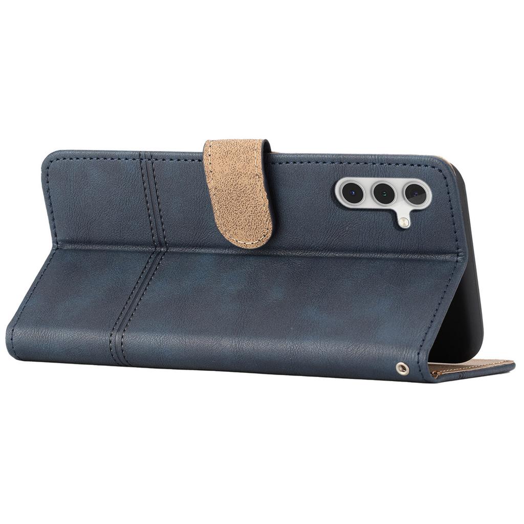 Für Samsung Galaxy S24 FE Hülle Brieftasche Rindsleder Textur Leder Handyhülle