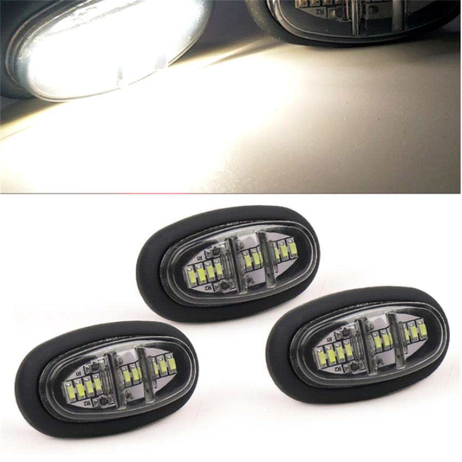 

3 Pcs White LED Grille Light Side Marker Lamp Decor Light For Ford F-150 Raptor