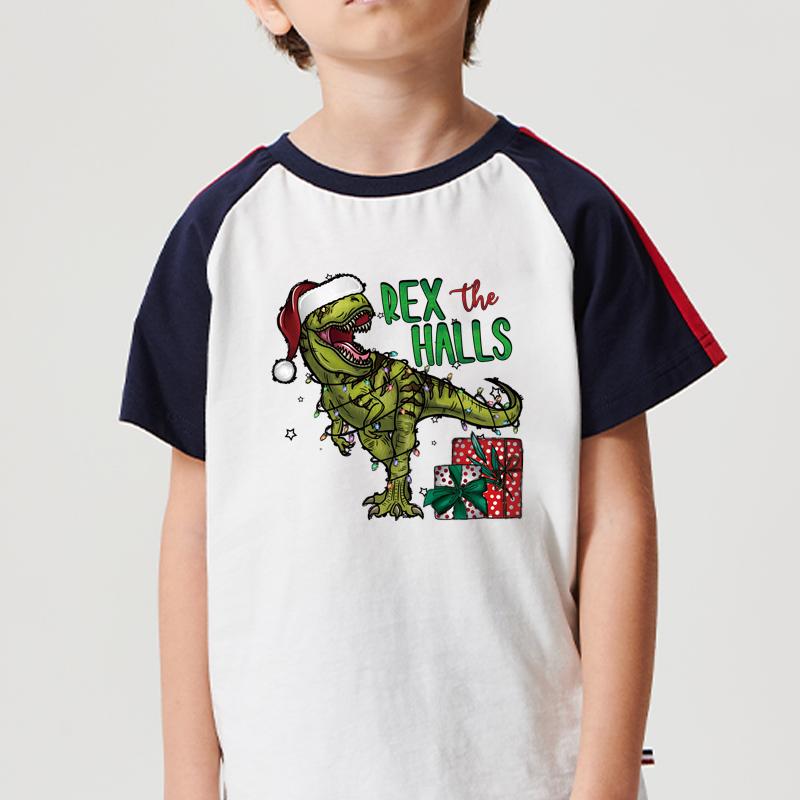 Dinosaur Christmas Punk Patch Heat Press Appliqued Parches Ropa Diy Hoodies Clothes Stickers Thermal Patch Christmas Gift