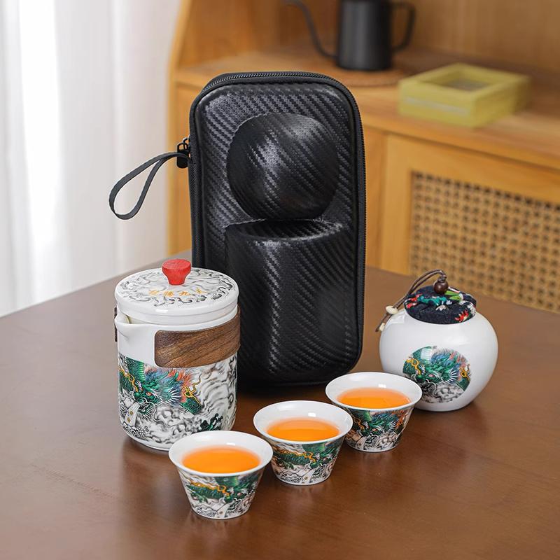 

Ceramic travel tea set outdoor portable ceramic quick guest cup office tea maker kitchenware