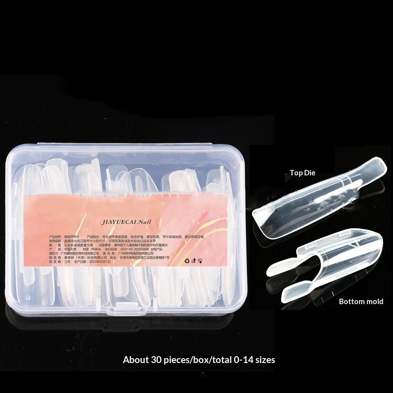 30 Pezzi Unghie Trasparenti Forma Razzo Sandwich Doppie Forme per Unghie Riutilizzabili Copertura Completa Doppi Stampi per Unghie Superiore e Inferiore Estensione Rapida delle Unghie