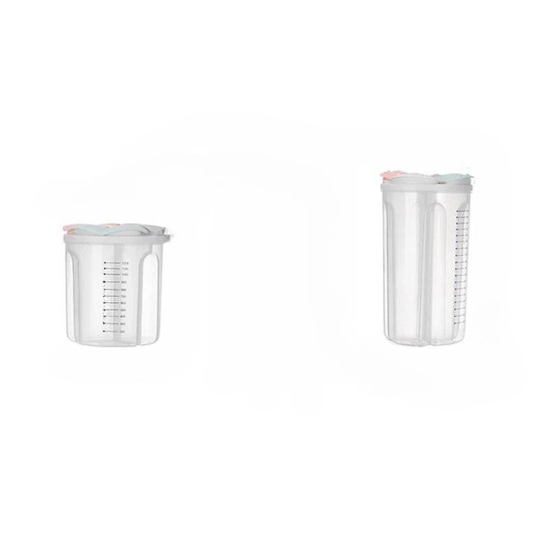 Kitchen Sealed Storage Box Cereal Dispenser Food Storage Tank Rotating Dry Food Cups Container Case Flour Grain Cans Organizer