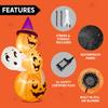 Joyfy 6 FT Stacked Pumpkins Halloween Inflatables Ghost with Build-in LEDs for Porch Halloween Pumpkin Decor Blow Up Yard