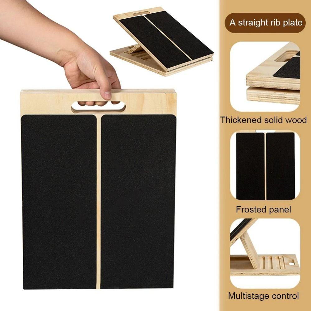 Folding Balancing Fitness Pedal Portable Wooden Slant Board  Strength Training