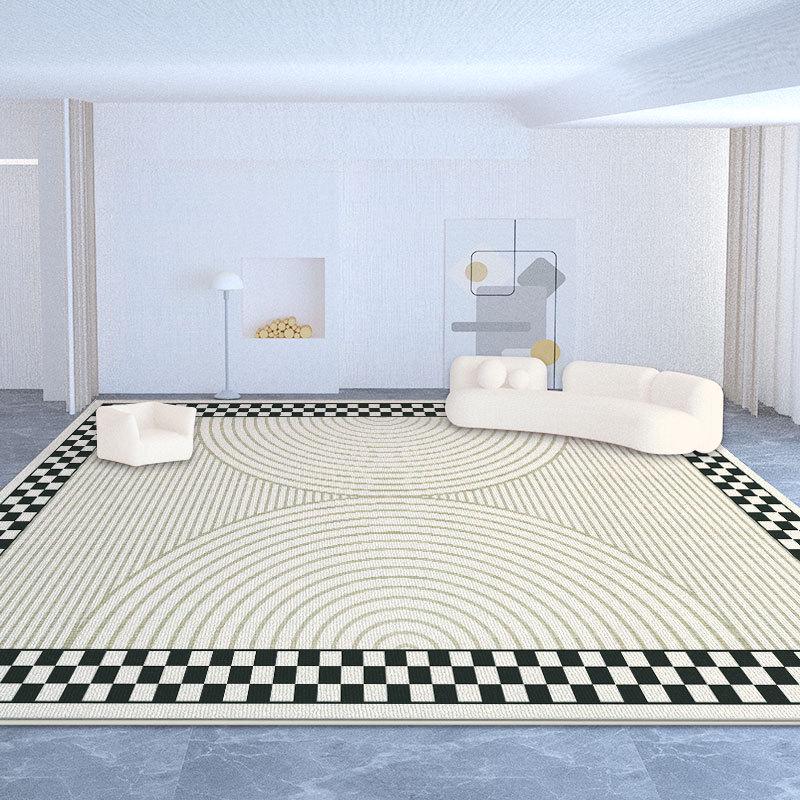 Luxury Minimalist French Carpet: Waterproof, Simple, Scrubbable Floor Mat for Living Room and Bedroom.