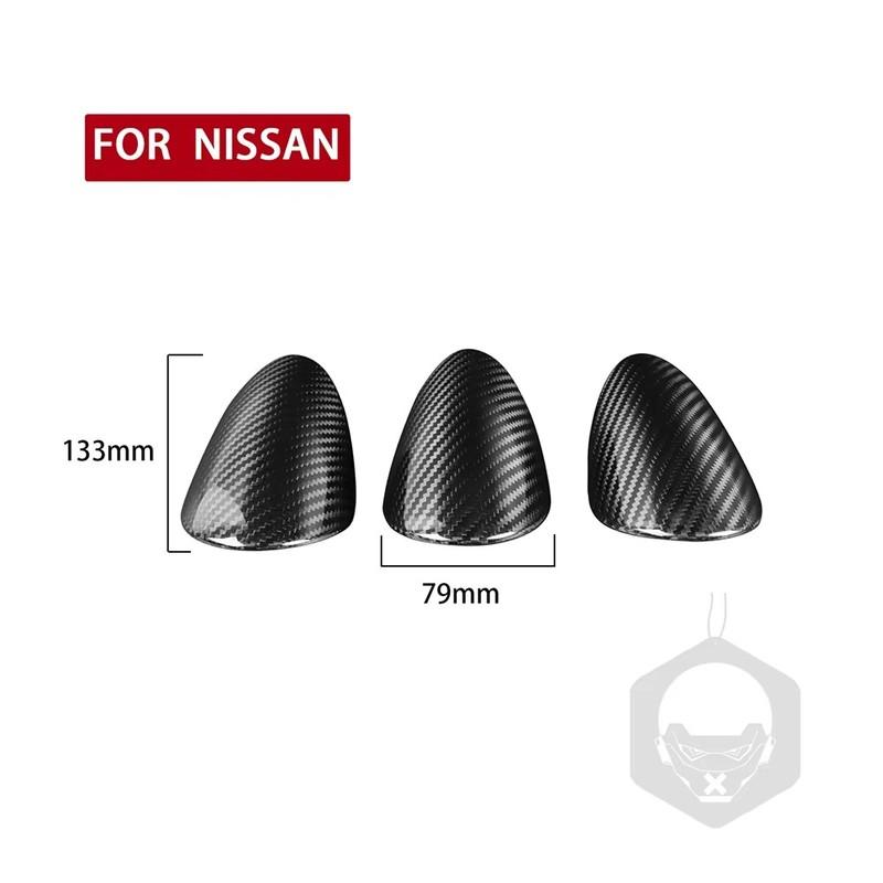 3Pcs Real Carbon Fiber Car Sticker For Nissan 370Z Z34 Trument Gauge Pod Trim Cover Dashboard Interior Decoration Accessories