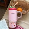 Large Capacity Ceramic Inner Insulated Mug With Straw For Office And Travel Use