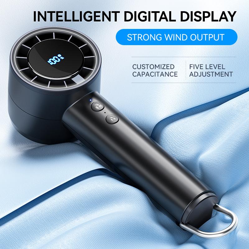 Silent High-speed Led Display High Wind Power USB Charging Fan Handheld Small Fan Refrigeration Air Conditioner Portable