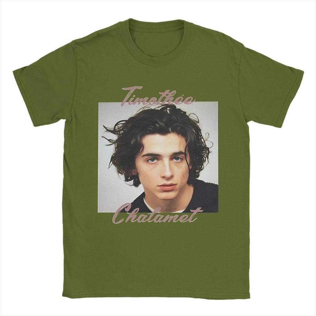 Timothee Chalamet Attore Americano Uomo Maglietta Tee Shirt Casual Manica Corta Girocollo 100% Cotone Nuovi Arrivi Top