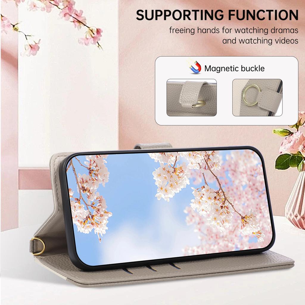 Pro Motorola Moto G77 5G/G67 5G Kožené pouzdro Stojan Peněženka Kryt telefonu s popruhem přes rameno/na zápěstí