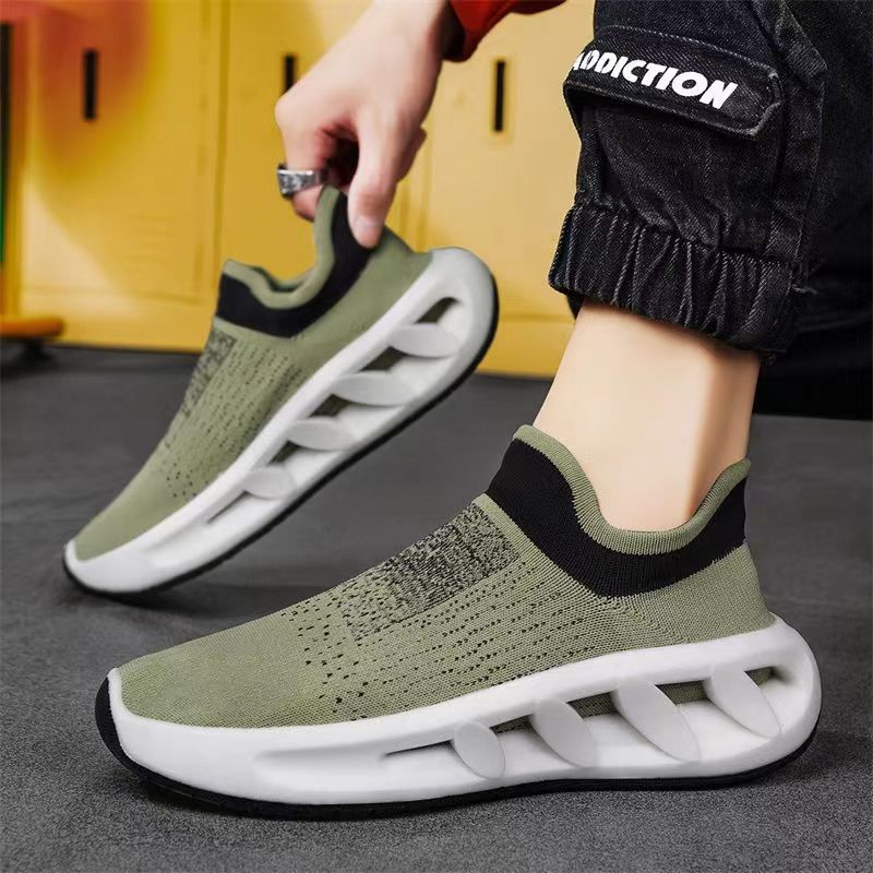 Мужские без шнуровки прогулочные туфли Теннисные туфли с лезвием Нескользящие кроссовки — фото 8