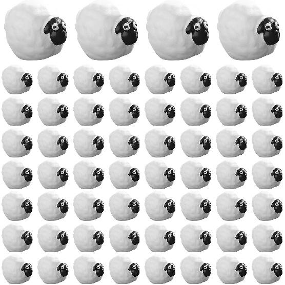 60 Pcs Miniature Sheep Figurines White Sheep Resin Figurines for Indoor Outdoor Garden DIY Ornament Accessories Cake Topper Gifts(Sheep Black)