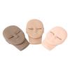 3pcs Eyelash Extension Face Mannequin Removable Eyelids Makeup Practice Face Model Dark Brown Light