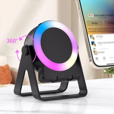 Multifunction 4 IN 1 Wireless Induction Audio Speaker, 360° Rotation Stand with LED-Universal Speaker Stands