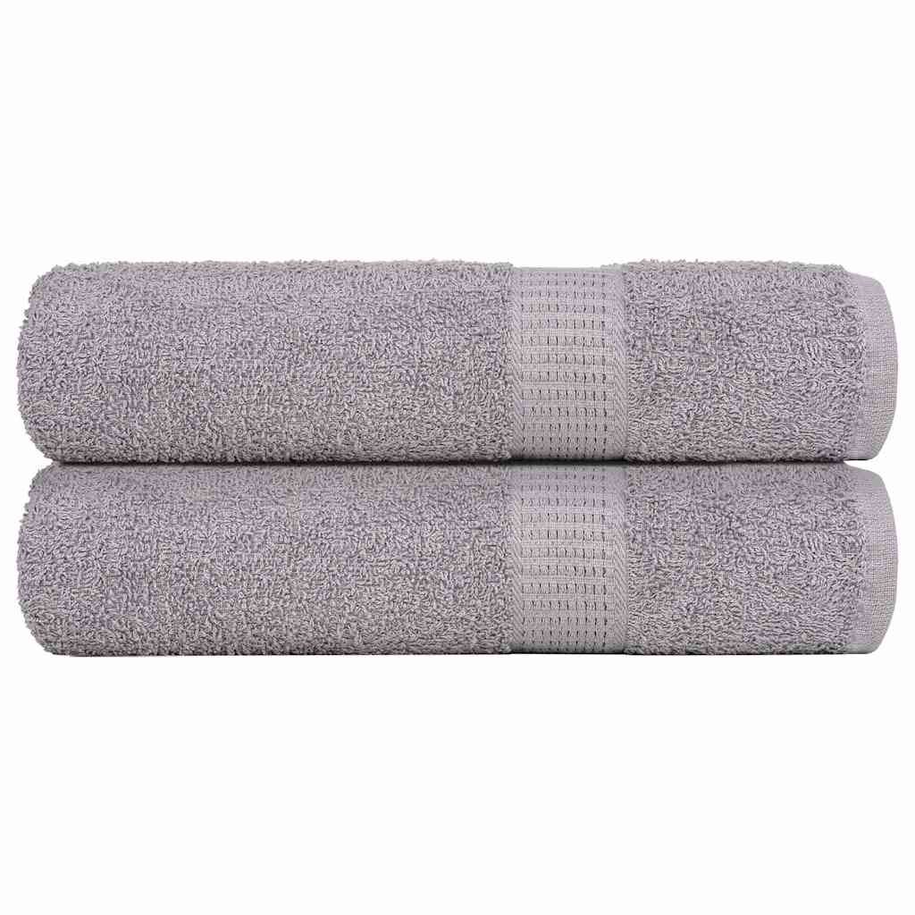 Vidaxl Ręczniki Prysznicowe 2 Szt. Szare 70X140Cm 360 Gsm 100% Bawełna