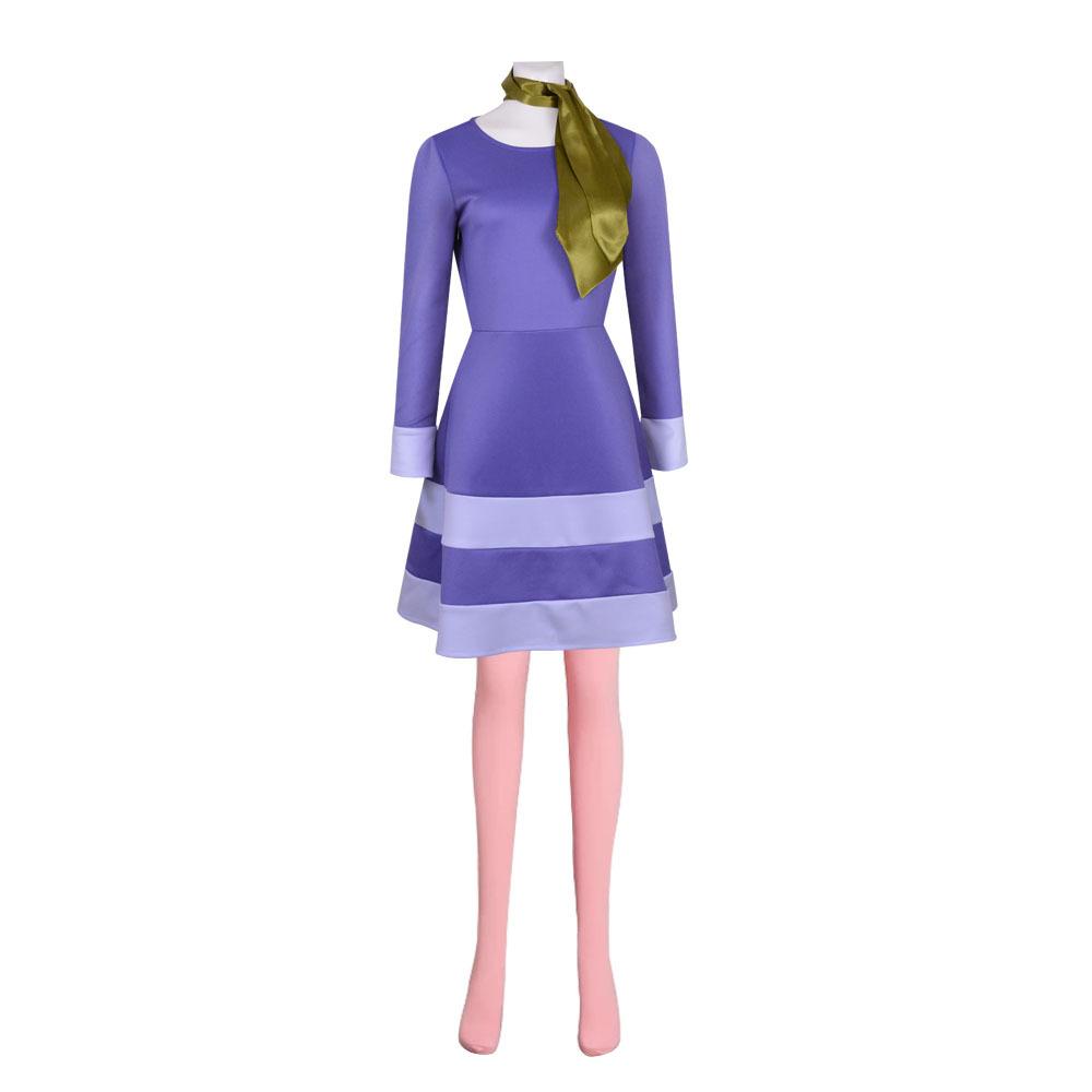 Scooby-Doo Velma Dress Daphne Halloween Costume for Women Kids Cosplay Outfits