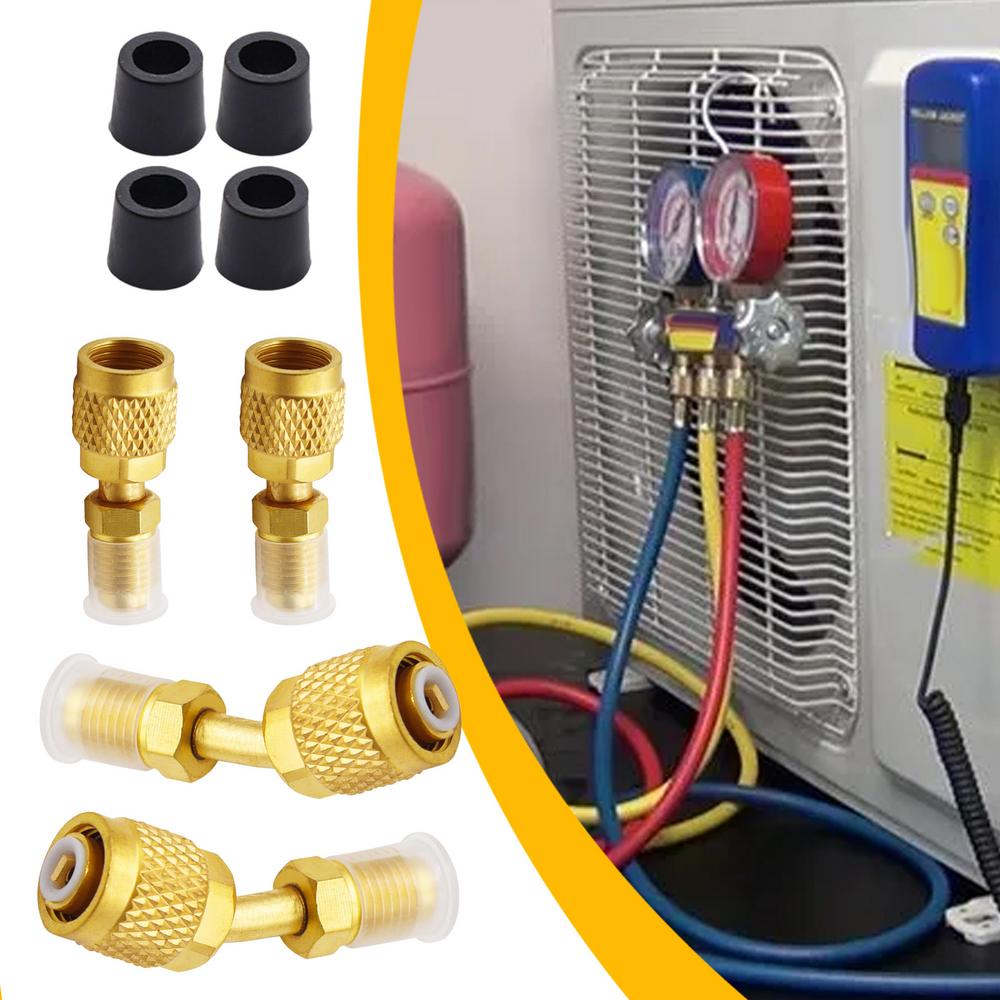 HVAC R410A Adaptér Mosazné Nástroje pro Klimatizaci R410A Adaptérové Fitinky Snadná Instalace Adaptér Hadice na Chladivo HVAC Fitinky Pro