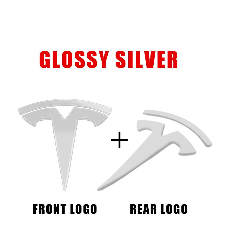 For Tesla Model 3 Model Y Car Logo Badge Car Front Grille Rear Trunk Emblem Head Front Rear Boot Tailgate Sticker Auto Accessory