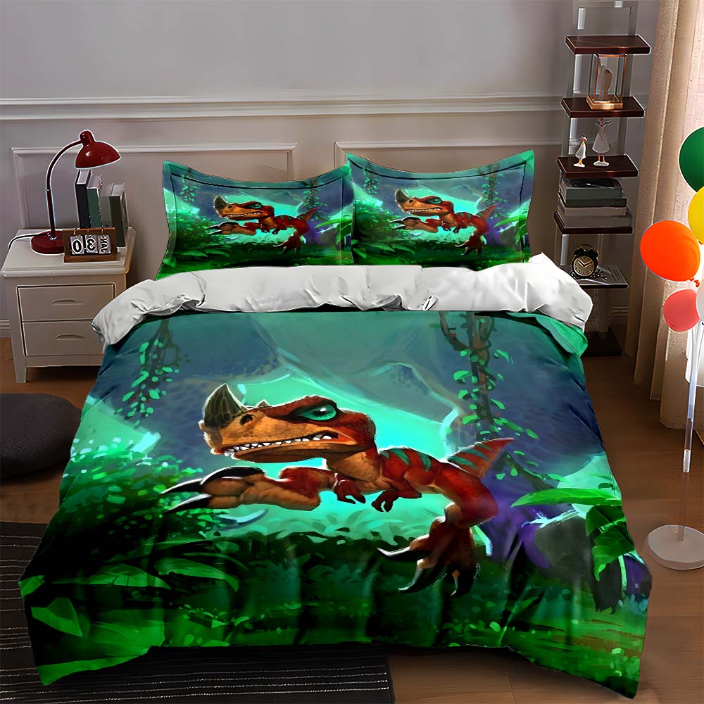 

Dinosaur jungle artwork. Bedding Duvet cover sets Duvet covers Pillowcases gifts (1 * Duvet Cover 2 * Pillowcases, without duvet insert) 135x200cm