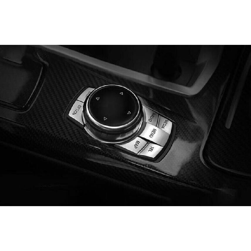 Large Multimedia Replacement Switch Trim For 2013- BMW 3 4 Series GT Silver