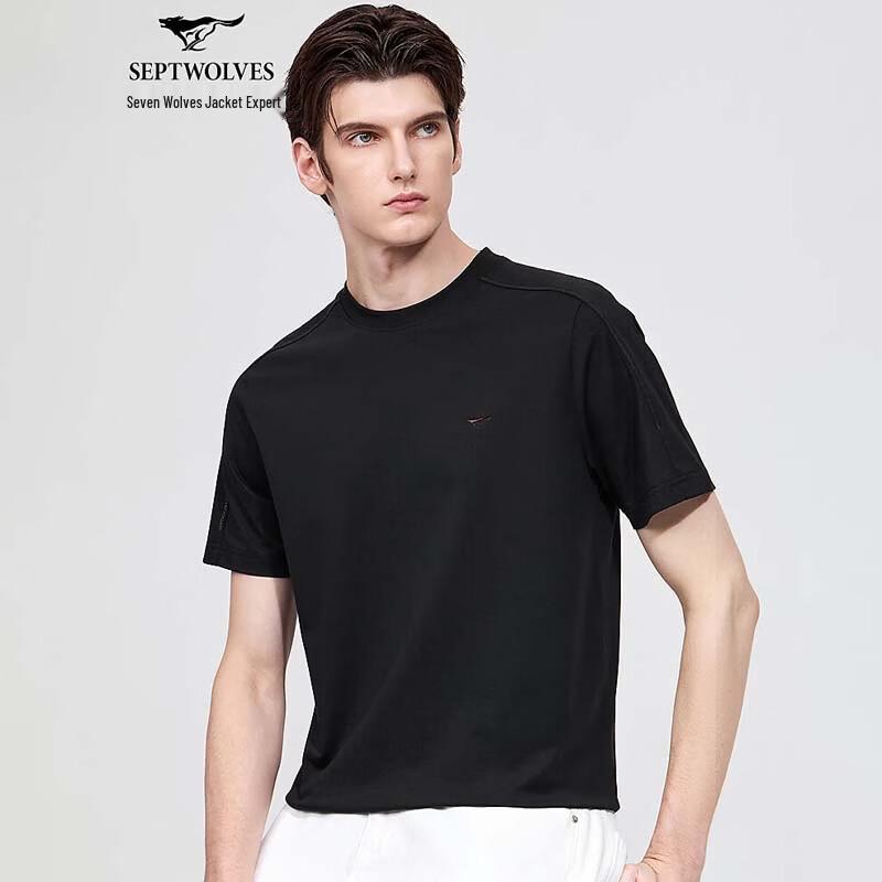 SEPTWOLVES Men s Cool-Touch Round Neck T-shirt L