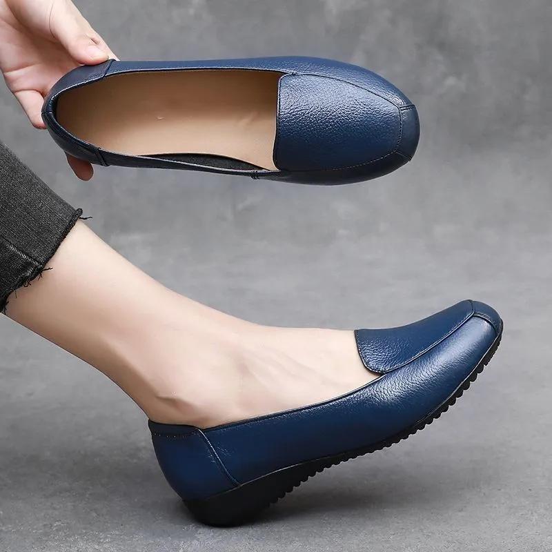 

жіночі туфлі жіноча мода круглий носок чорна ПУ шкіра без шнурівки плоскі лофери леді круті протиковзкі комфорт офісне взуття ga187 35